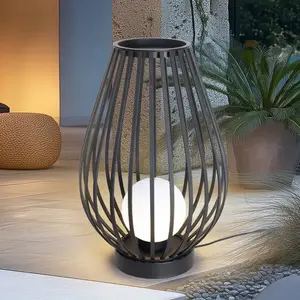Comparateur de prix : Lucande luminaire de terrasse Marrin, noir, métal, Ø 46cm