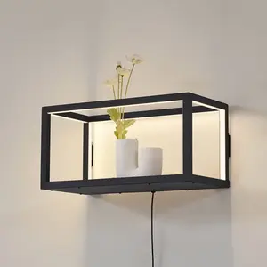 Lindby Applique murale LED Birta, suspendue, fiche, étagère, 51 cm pas cher