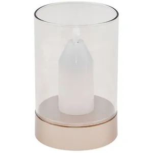 Lindby Lampe à poser LED rechargeable Lumana, ambre, verre, intensité ... pas cher