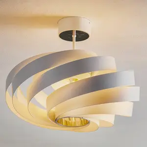 Euluna Plafonnier Vento, blanc, métal, Ø 50 cm pas cher