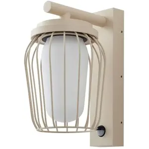 Comparateur de prix : Lucande Applique d'extérieur Chandan, 30 cm, beige, détecteur, IP44