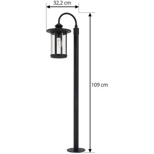 Lindby, borne lumineuse Zayn, noir, verre, hauteur 109 cm pas cher