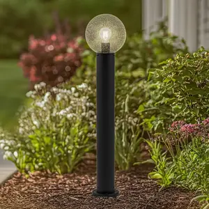 Lindby, borne lumineuse Dangan, transparent, hauteur 90 cm, verre, mét...