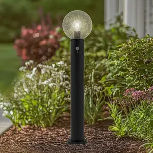 Lindby Borne lumineuse Dangan, transparent, 90 cm, verre, détecteurVendu parluminaire
