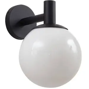 Comparateur de prix : Lindby, applique d'extérieur Dangan, blanc, verre, Ø 20 cm, IP44