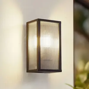 Comparateur de prix : Lindby, applique d'extérieur Peldar, 26 cm, cannelée, IP44, E27