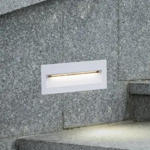 Lucande, applique encastrable LED Loya, 23 x 8 cm, blanc, IP54 pas cher
