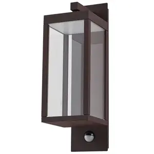 Lucande Applique d'extérieur LED Ferdinand, rouille, capteur, IP54