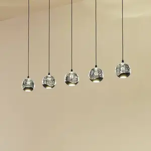 Lucande suspension LED Hayley, noir, à 5 lampes, allongée pas cher