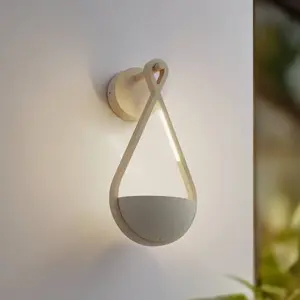 Comparateur de prix : Lucande, applique d'extérieur LED Florka, béton, pot de fleur, IP54