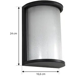 Lindby Applique d'extérieur LED Calvik, noir, rainuré, IP44 pas cher
