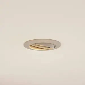 Prios plafonnier encastré Fibur, beige, aluminium, Ø 8,2 cm pas cher