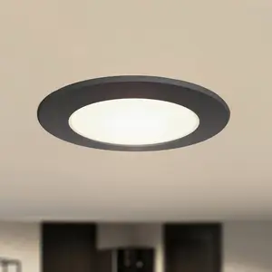 Comparateur de prix : Prios spot encastrable LED Rida, noir, Ø 12 cm, CCT, IP44