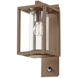 Comparateur de prix : Lucande Applique d'extérieur Ferda, capteur, suspendue, marron, IP44