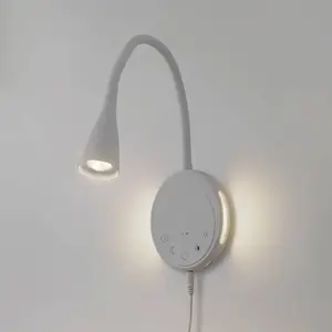 Comparateur de prix : Lindby lampe de lecture LED Zayna, blanc, plastique, intensité variabl...