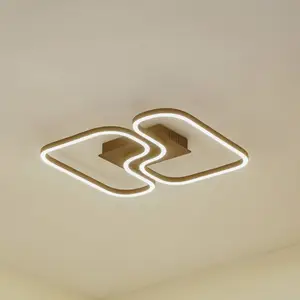 Lucande Plafonnier LED Amiya, 47,6 cm, noir, aluminium pas cher