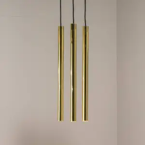 Euluna Suspension Sone, rosace ronde, à 3 lampes, laiton pas cher