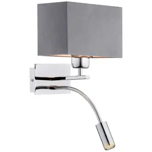 Euluna Applique murale Harry, angulaire, chrome/chrome/gris foncéVendu parluminaire
