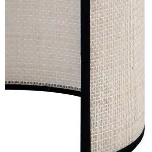 Euluna applique murale jute, blanc/noir, demi-cercle, hauteur 24 cm pas cher
