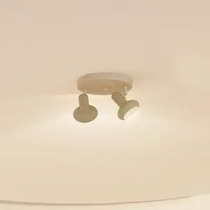 Comparateur de prix : Lindby spot pour plafond Huby, 2 lampes, crème/vert clair, fer