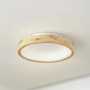 Lucande Plafonnier LED Samvel, Ø 40 cm, bois pas cher