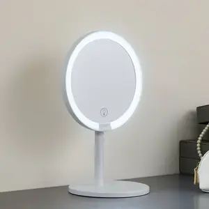 Lindby miroir LED rechargeable Renki, blanc, plastique, intensité vari...