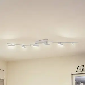 Spot LED Eldrin de Lindby, blanc, à 6 lampes, réglette lumineuse pas cher