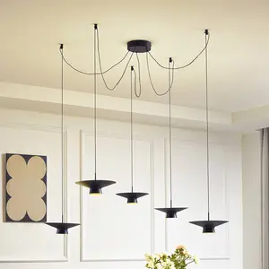 Lindby, suspension LED Norvind, à 10 lampes, noir, métal pas cher