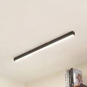 Lucande Plafonnier LED Teniona, 101 cm, noir, aluminium pas cher