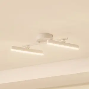 Lindby Spot LED Eldrin, blanc, à 2 lampes, réglette lumineuse pas cher