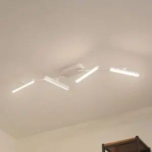 Spot LED Eldrin de Lindby, blanc, à 4 lampes, réglette lumineuse pas cher