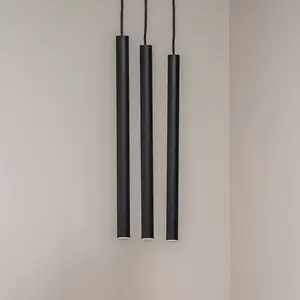 Euluna Suspension Sone, rosace angulaire, 3 lampes, noire pas cher
