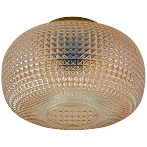 Lindby plafonnier Hildur, Ø 25 cm, ambre, verre pas cher