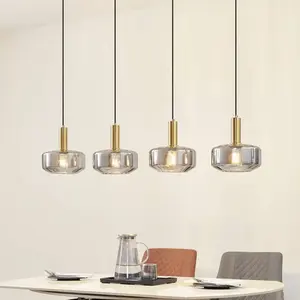 Comparateur de prix : Suspension Lindby Hildur, à 4 lampes, 118 cm, gris fumé, verre