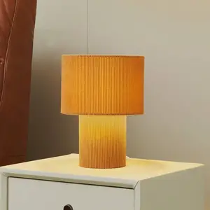Comparateur de prix : Lindby lampe à poser Jone, marron clair, textile, hauteur 30 cm, E27