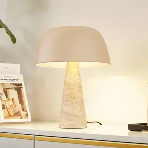 Lindby lampe à poser Magritt, beige, métal, pierre, 41 cm pas cher