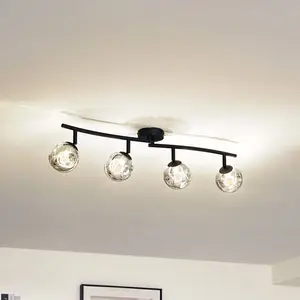 Comparateur de prix : Lindby Valentina (moderne) en métal (4 ampoules, G9) Lampe de salon Noir