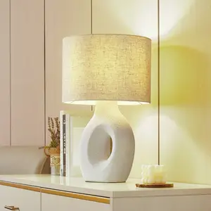 Comparateur de prix : Lindby lampe à poser Thalassia, blanc, Ø 30 cm, céramique