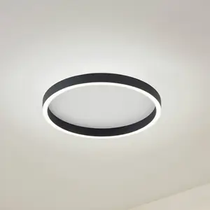 Lucande Plafonnier LED Rotundo, Ø 40 cm, noir, intensité variable pas cher