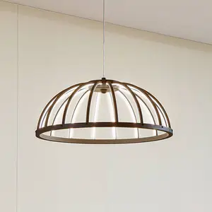 Lucande Suspension LED Attea, noir, Ø 40 cm, aluminium pas cher