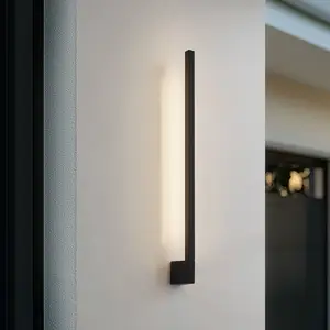 Comparateur de prix : Lindby, applique murale LED Neano, 80 cm, noir, métal, IP54