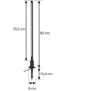 Comparateur de prix : Lindby, borne lumineuse LED Neano, 80 cm, noir, métal, IP65