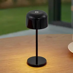 Lucande Lampe à poser LED rechargeable Quill, noir, CCT, intensité var... pas cher
