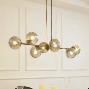 LINDBY Suspension en verre à intensité variable 'Isamer' en métal pour salon & salle à mangerVendu parluminaire