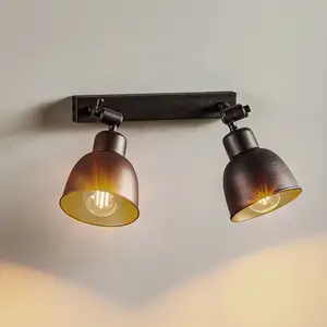 Euluna Applique Emoti à 2 lampes, noire pas cher