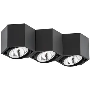 Euluna Plafonnier Elvas orientable à 3 lampes noir pas cher
