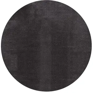Tapis uni antidérapant lavable anthracite, 160 cm ronde - relax pas cher