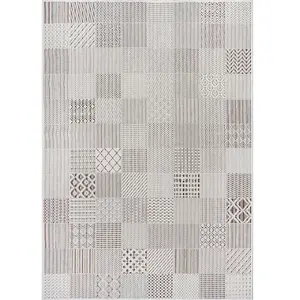 Tapis lagos d'extérieur géométrique, crème, 200 x 290 cm pas cher