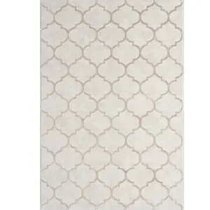 Tapis brillant style salon, beige, 80 x 150 cm pas cher