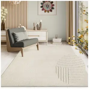 Tapis doux antidérapant, crème, 120 x 160 cm pas cher